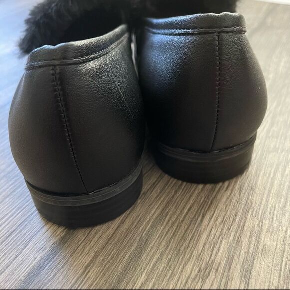 2/$30 A New Day Sal Faux Leather Fur Closed Loafers Black - Picture 9 of 12
